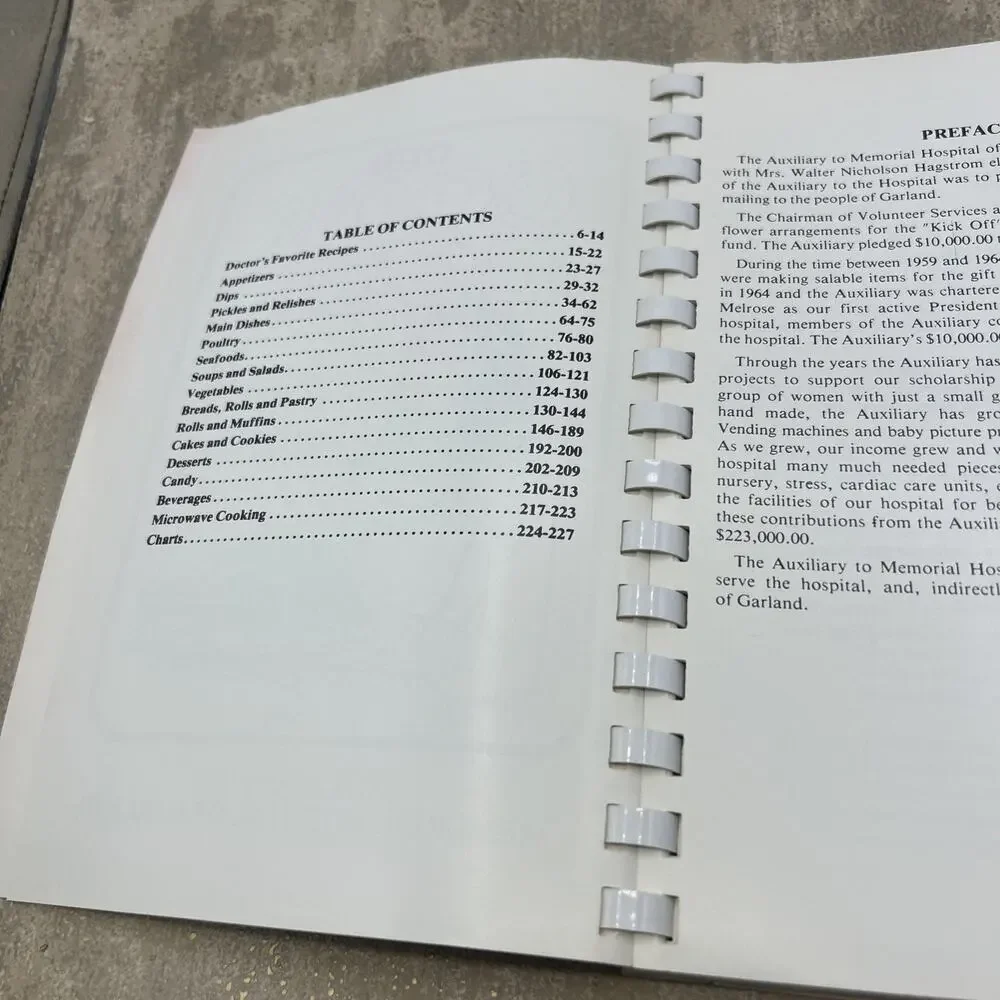 1979 1980s GARLAND MEMORIAL HOSPITAL AUXILIARY COOKBOOK SET VOLUME I and II, TX